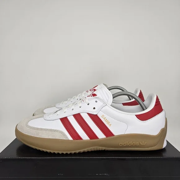 adidas Puig Samba 'White Better Scarlet Gum' Men's Skateboarding Shoes Size 11 - Picture 1 of 8